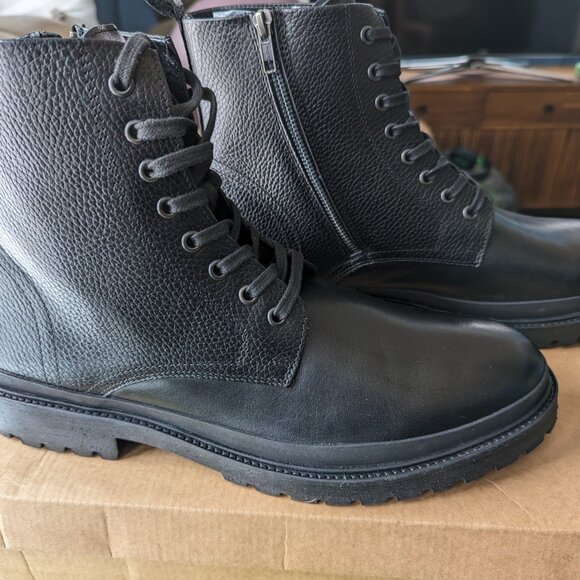 River Island Lace Up Boot in Black main image 4
